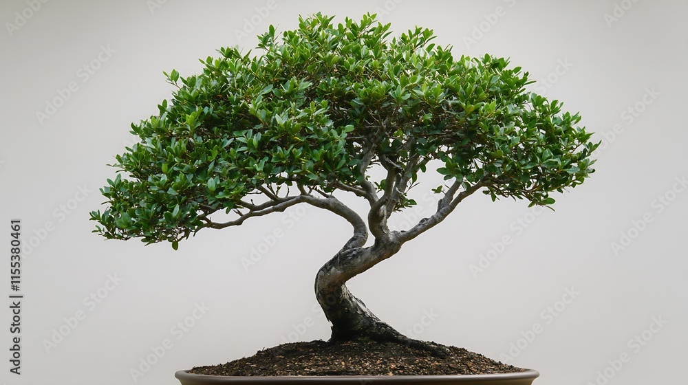 Fototapeta premium Beautiful Bonsai Tree in Pot Exuding Serenity and Nature Artistry : Generative AI