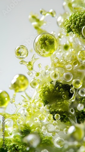 Digital technology seaweed cell molecules abstract graphic poster background
