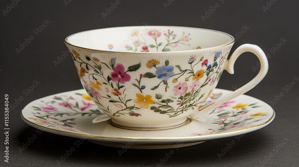 Fototapeta premium cup of tea with flowers