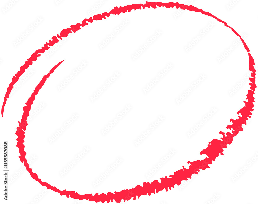 Naklejka premium Red Oval Doodle