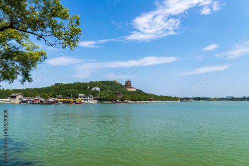 Kunming Lake and Foxiang Pavilion, Summer Palace, Beijing, China photo