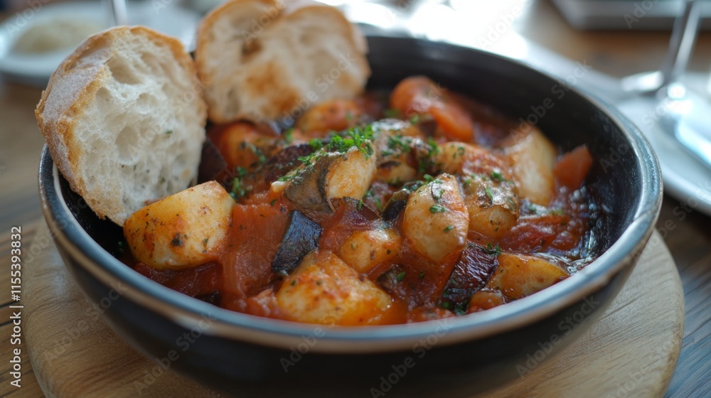Hearty Vegetable Stew with Crusty Bread Hearty Vegetable Stew with Crusty Bread