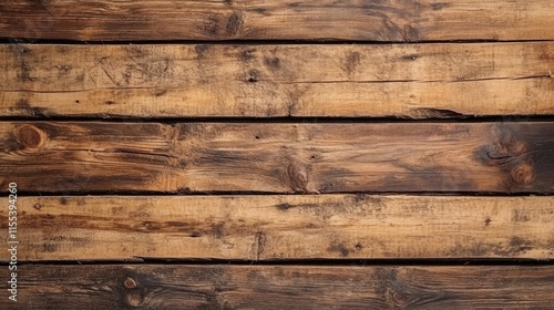 Rustic wooden wall with weathered planks as a textured background for design and creativity projects photo