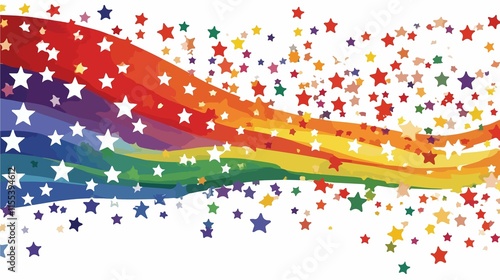 Patriotic American Flag Rainbow with Stars Decoration Image