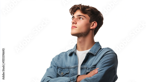 a confident young man isolated on a white background