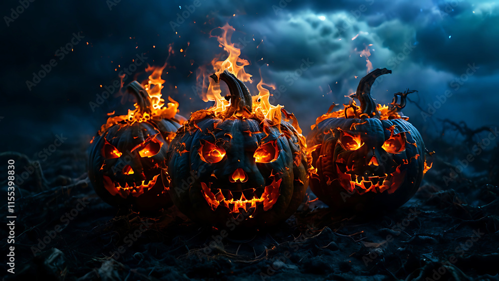 Fototapeta premium Halloween pumpkin background
