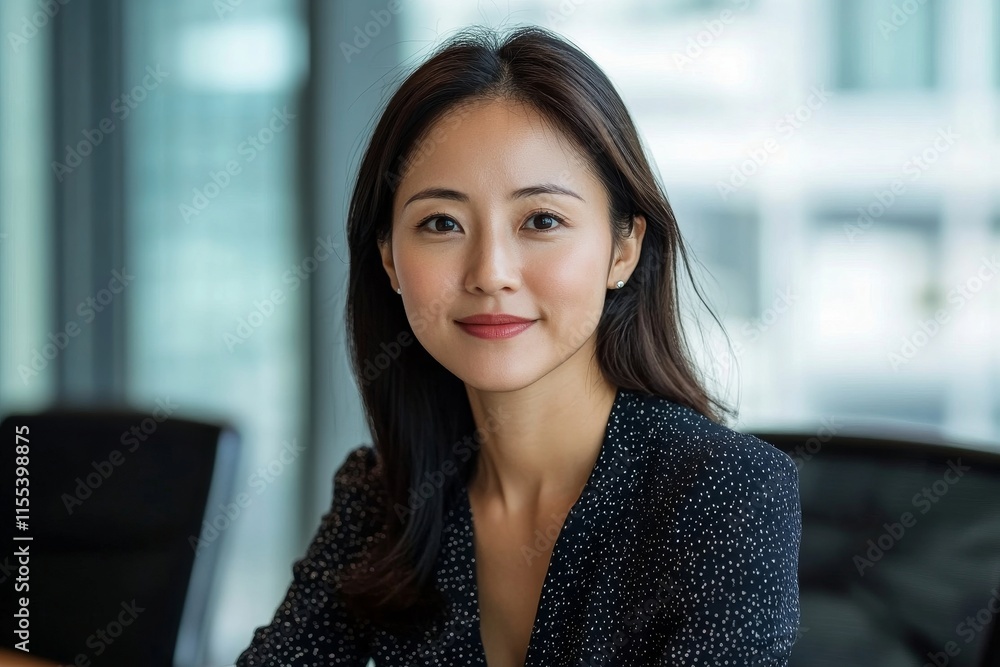 portrait of asian business woman in company meeting room, Generative AI portrait of asian business woman in company meeting room, Generative AI
