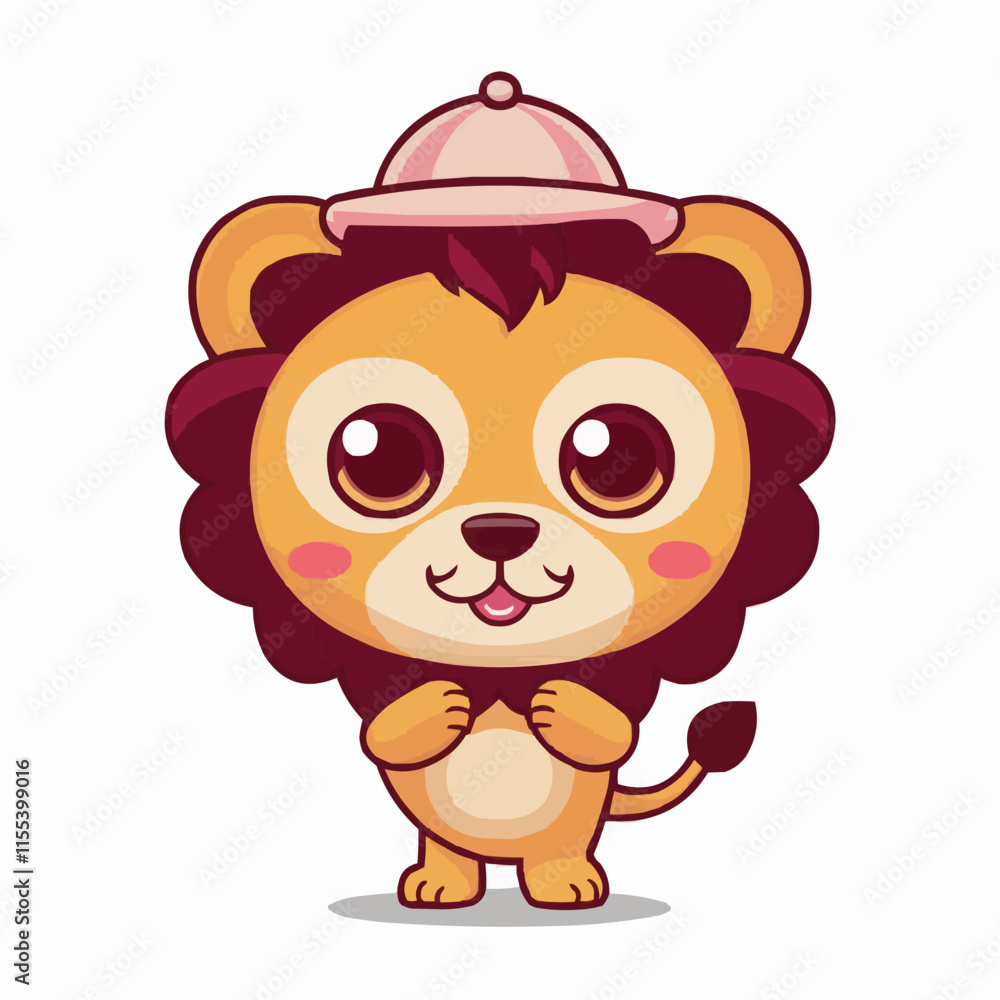 Obraz premium The Cute lion Cartoon illustration Design