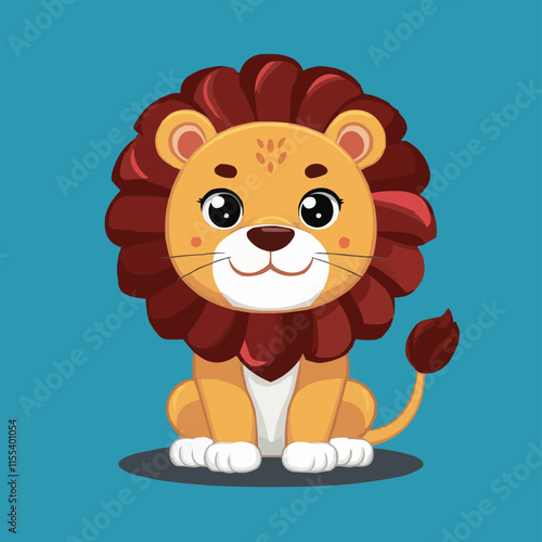 The Cute lion Cartoon illustration Design