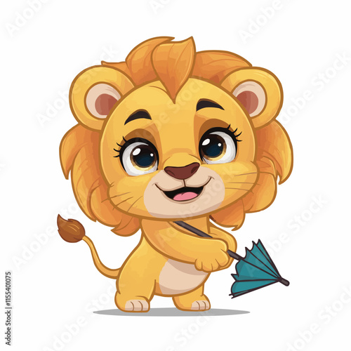 The Cute lion Cartoon illustration Design