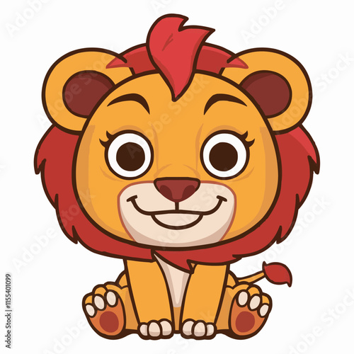 The Cute lion Cartoon illustration Design