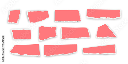 Wallpaper Mural Set of torn paper fragments isolated on background, Vector illustration Torontodigital.ca