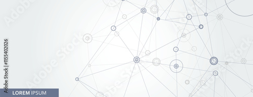 Abstract connect molecule banner. Science structure illustration