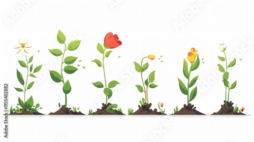 Plant Growth Stages Timeline Infographic for Agriculture Education photo