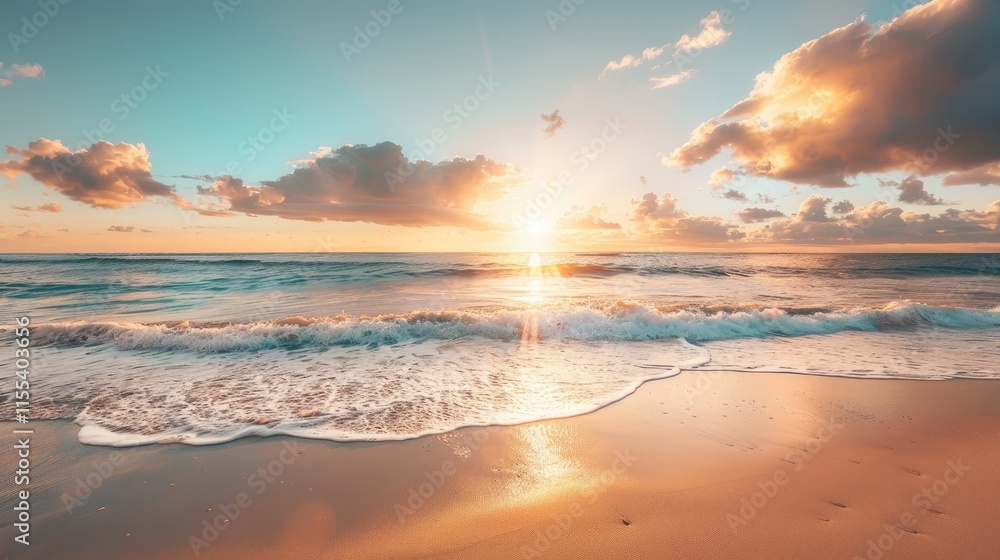 Obraz premium the beach, radiating love and contentment