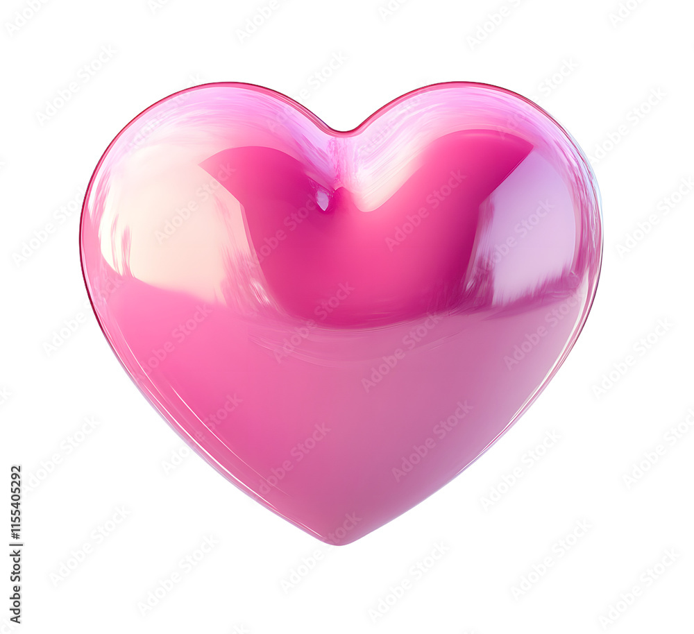 Glossy pink heart isolated on transparent background Glossy pink heart isolated on transparent background
