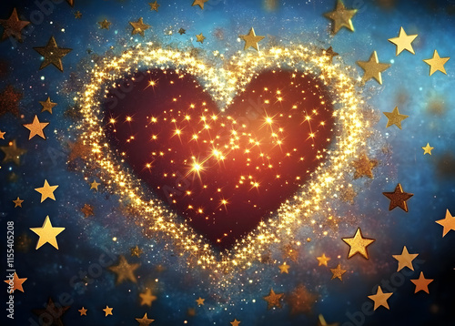 Heart shape with stars symbol of love