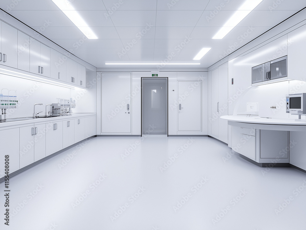Future of Science: Biotech Lab in an Industrial Complex Illuminated Future of Science: Biotech Lab in an Industrial Complex Illuminated