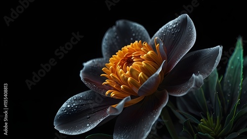 flower on black HD 8K wallpaper Stock Photographic Image Generative AI photo