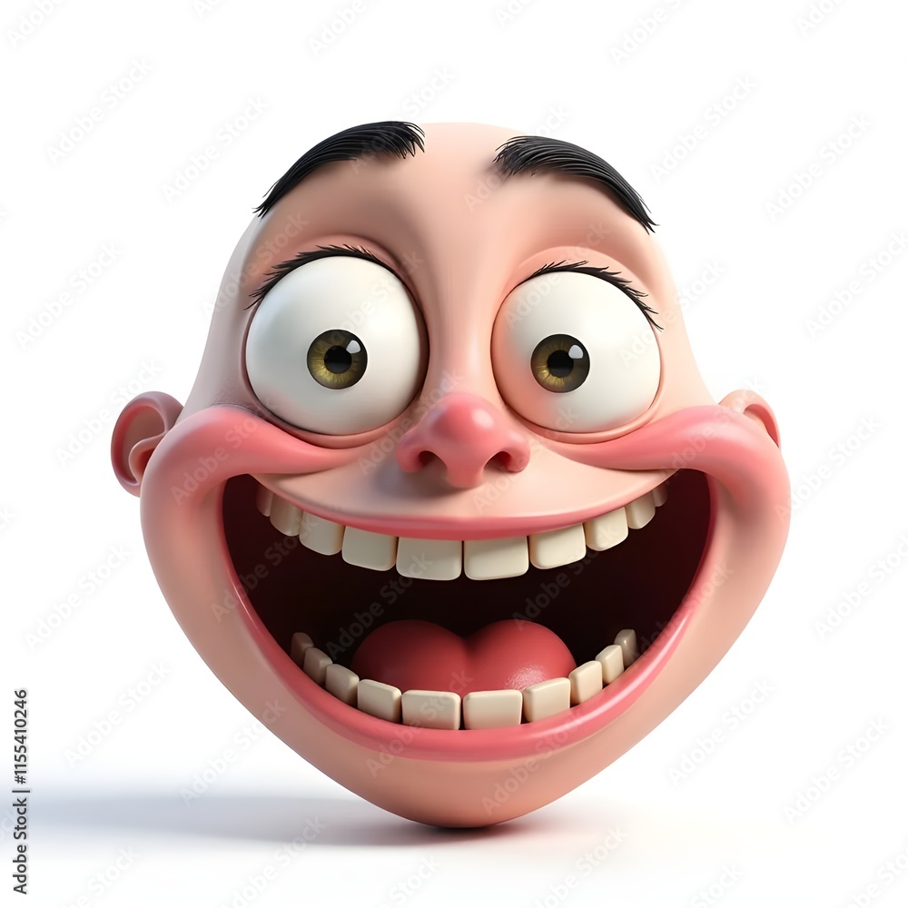 Naklejka premium A playful meme face with exaggerated expressions