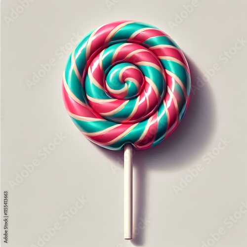 Colorful Lollipop on White Background photo