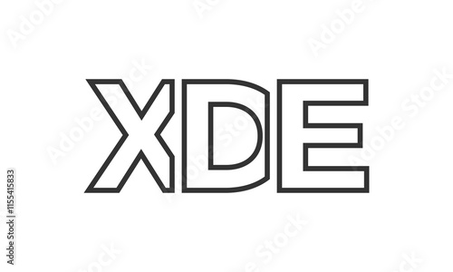 XDE logo design template with strong and modern bold text. Initial based vector logotype featuring simple and minimal typography. Trendy company identity. photo