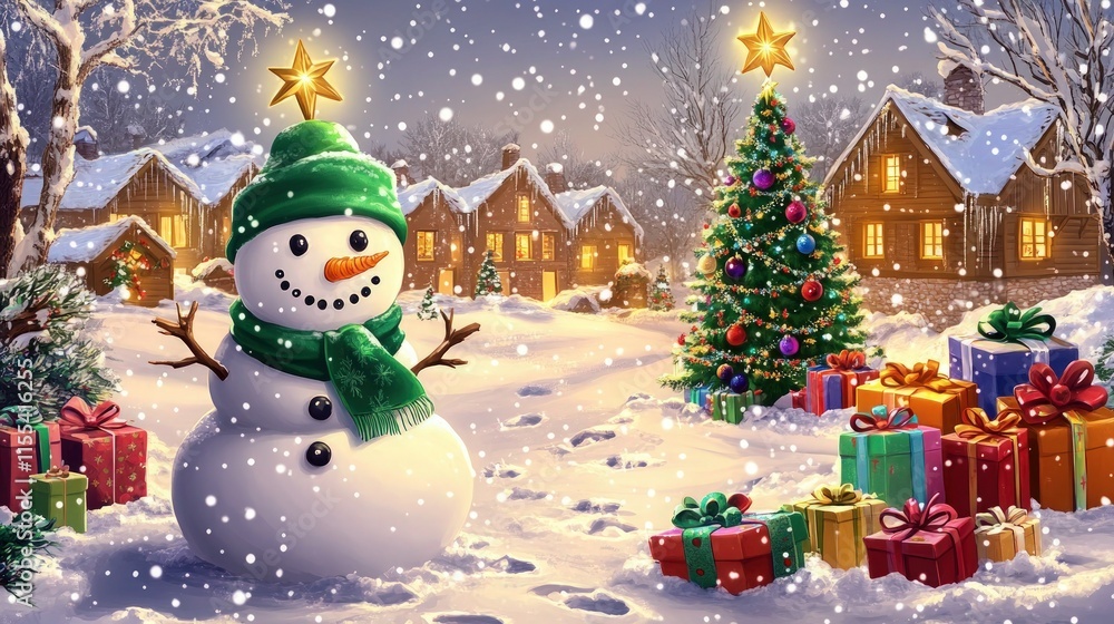 Obraz premium Christmas spirit reflected in dazzling ornaments and lights