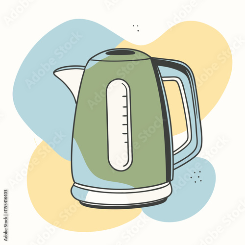 electric kettle icon silhouette, white background