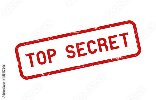 Top secret with red grunge rubber stamp