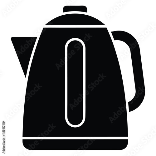 electric kettle icon silhouette, white background