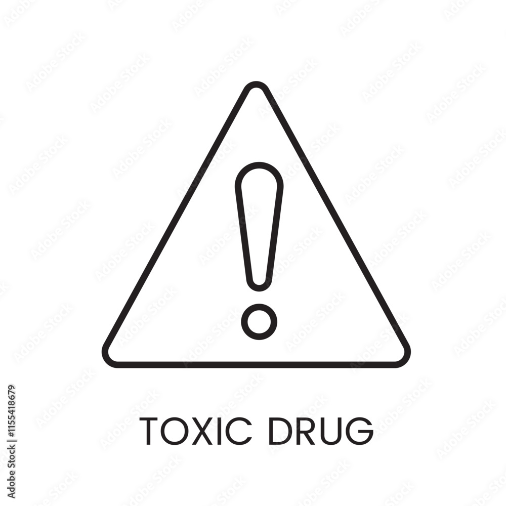 A vector linear icon of a triangular warning sign with an exclamation mark inside with an editable stroke A vector linear icon of a triangular warning sign with an exclamation mark inside with an editable stroke