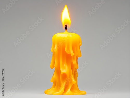 A melting candle representing themes of time, impermanence, and introspection in a creative design. photo