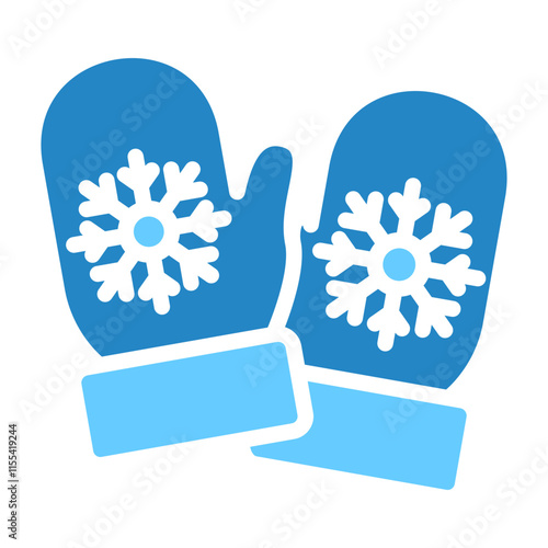mittens dual tone blue color icon. use for modern concept, print, UI, UX kit, web and app development. Vector EPS 10, related to winter, cold season.