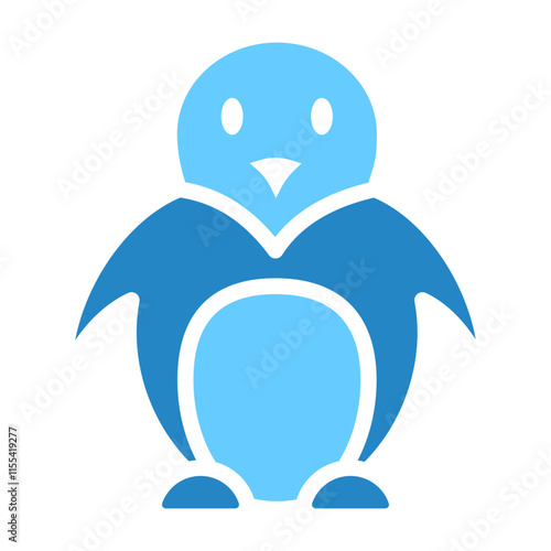 penguin dual tone blue color icon. use for modern concept, print, UI, UX kit, web and app development. Vector EPS 10, related to winter, cold season. photo