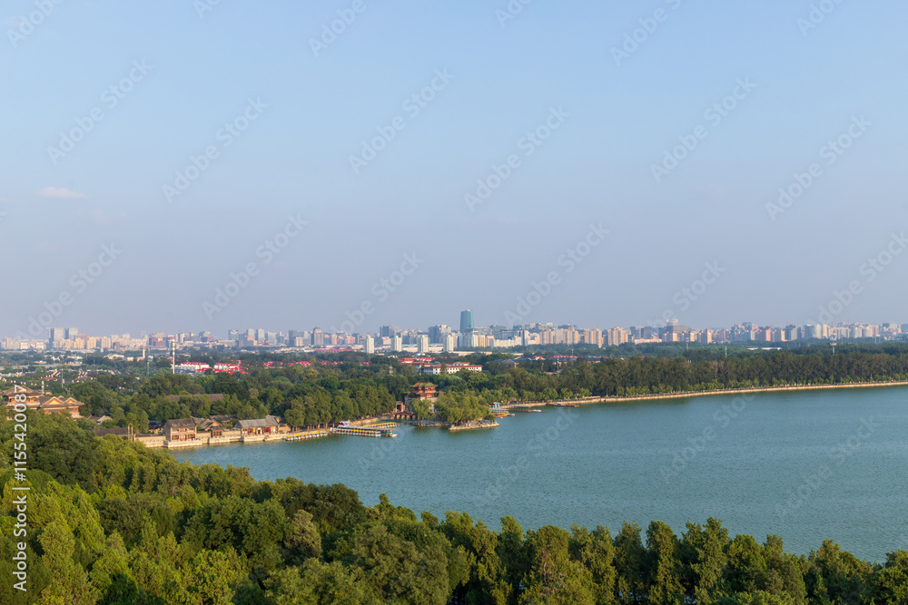 Kunming Lake and city view at the Summer Palace, Beijing, China Kunming Lake and city view at the Summer Palace, Beijing, China