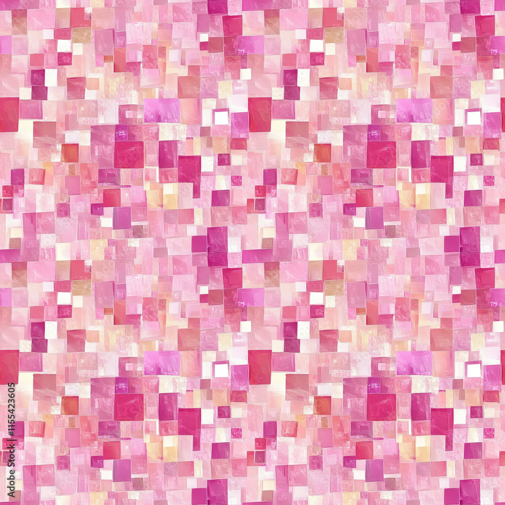 Fototapeta premium glitzy pink squares, repeatable seamless background tile 