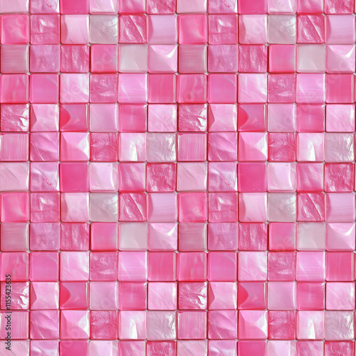 glitzy pink squares, repeatable seamless background tile
