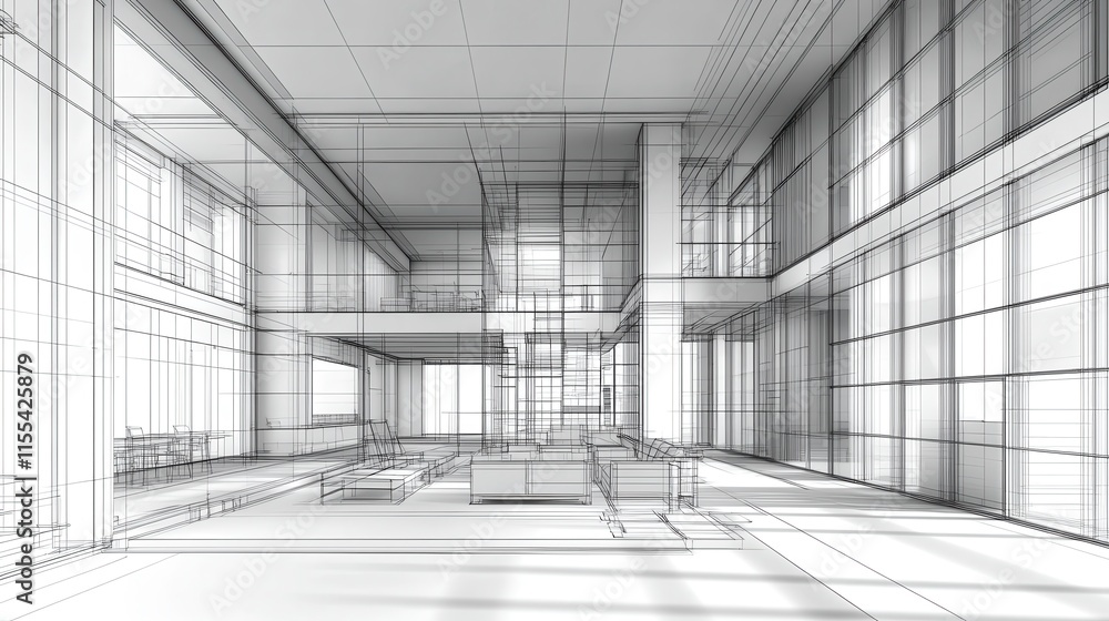 Fototapeta premium Modern Design of a High-Detail Working Environment
