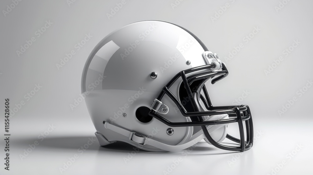 Fototapeta premium Modern white football helmet isolated on white background