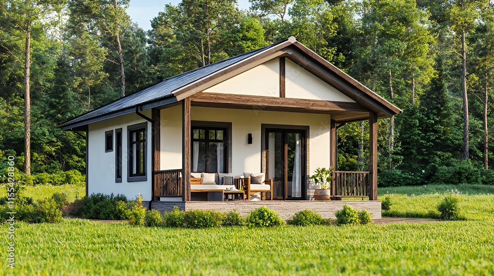 Modern Cabin in a Lush Forest Setting: Peaceful Retreat Modern Cabin in a Lush Forest Setting: Peaceful Retreat