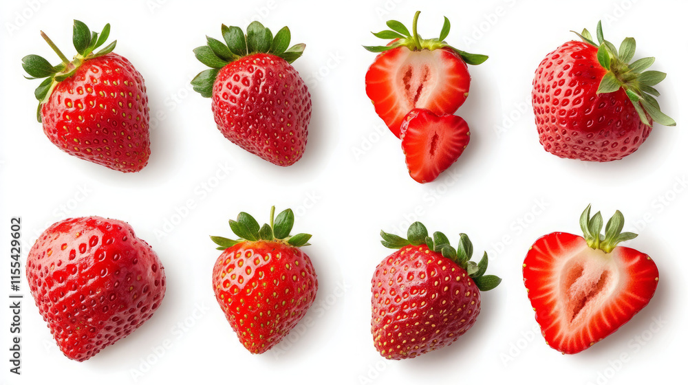 Juicy and Vibrant Strawberries: Perfect Addition to Your Summer Recipes and Food Photography Juicy and Vibrant Strawberries: Perfect Addition to Your Summer Recipes and Food Photography