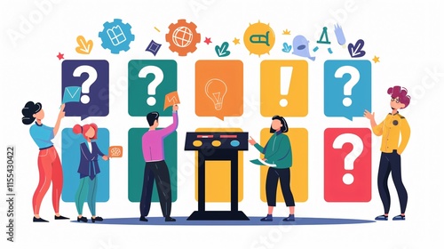 Interactive Quiz Participation: People Responding to Questions and Selecting Options