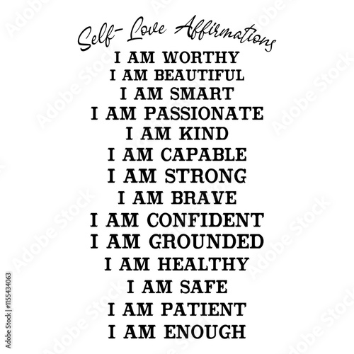 Self-Love Affirmations I Am Worthy I Am Beautiful I Am Smart I Am Passionate