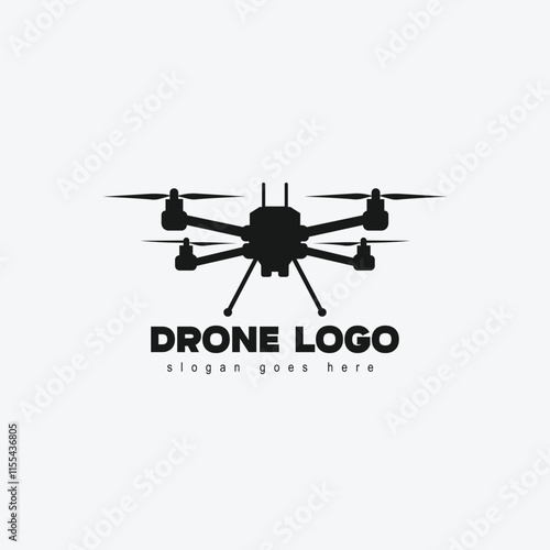 Vector drone icon black design. Drone logo.