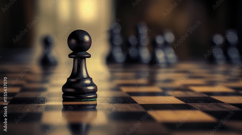 Strategic Pawn: A Single Chess Piece on a Board Strategic Pawn: A Single Chess Piece on a Board