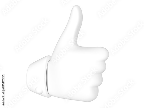 thumb up hand White