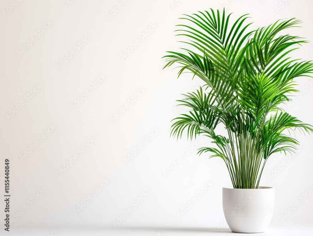 Bright Indoor Plant Against Light Background