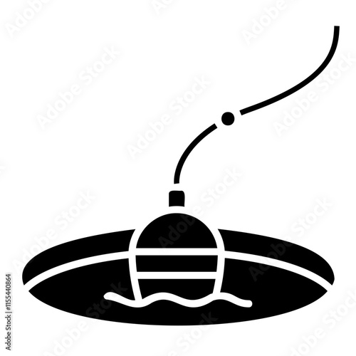 Illustration of Fishing Glyph Icon Design