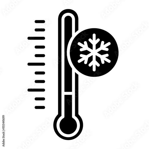 Illustration of Thermometer Glyph Icon Design