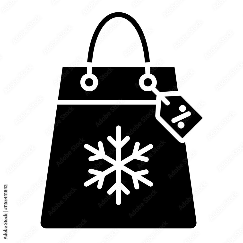 Illustration of Winter Sale Glyph Icon Design Illustration of Winter Sale Glyph Icon Design